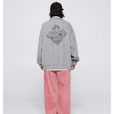 Unisex Jacket Vintage Stand Collar Jacket Baggy Coat